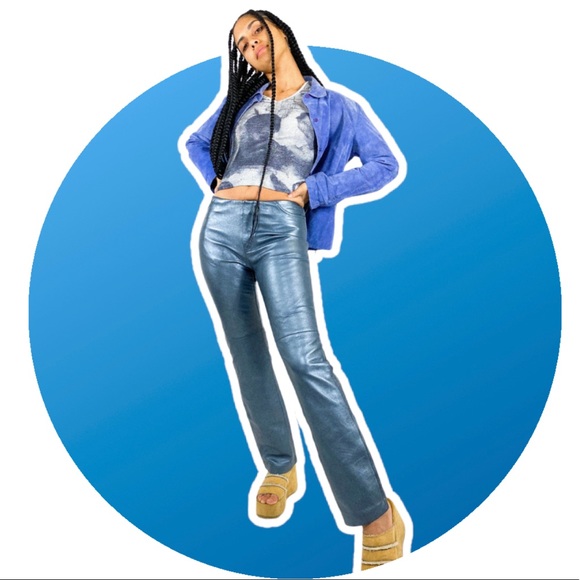 90’s vintage genuine leather pants (so unique) 💕 GAP - Picture 1 of 8